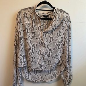 Express XS snake skin sheer shirt